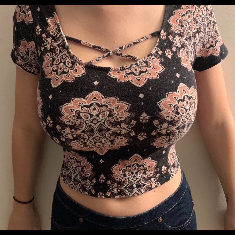 Charlotte Russe Criss Cross Crop Top